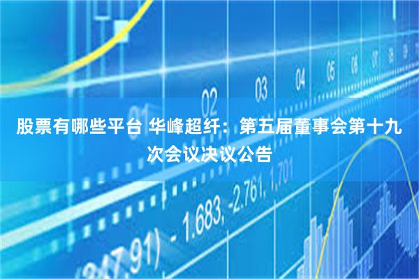 股票有哪些平台 华峰超纤：第五届董事会第十九次会议决议公告