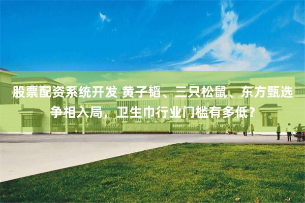 股票配资系统开发 黄子韬、三只松鼠、东方甄选争相入局，卫生巾行业门槛有多低？